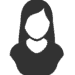 A woman's avatar icon on a gray background.