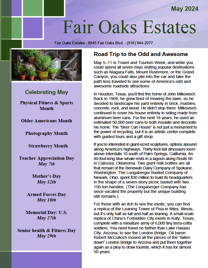 Fair oaks estates newsletter.