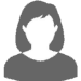 A woman's avatar on a gray background.
